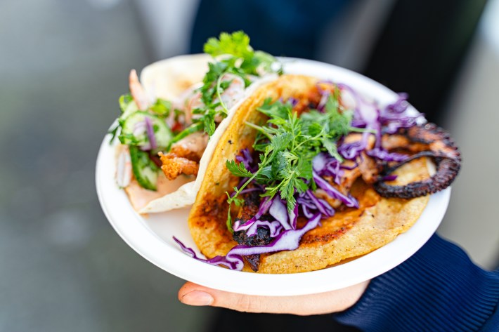 A pair of tacos at Simon L.A.