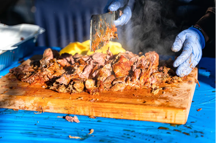 birria meat being chopped up.