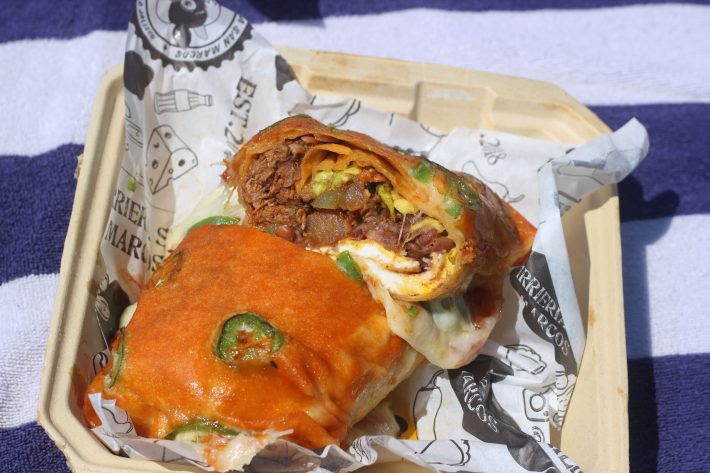 Breakfast Burrito from Birrieria San Marcos. Photo by Cesar Hernandez.